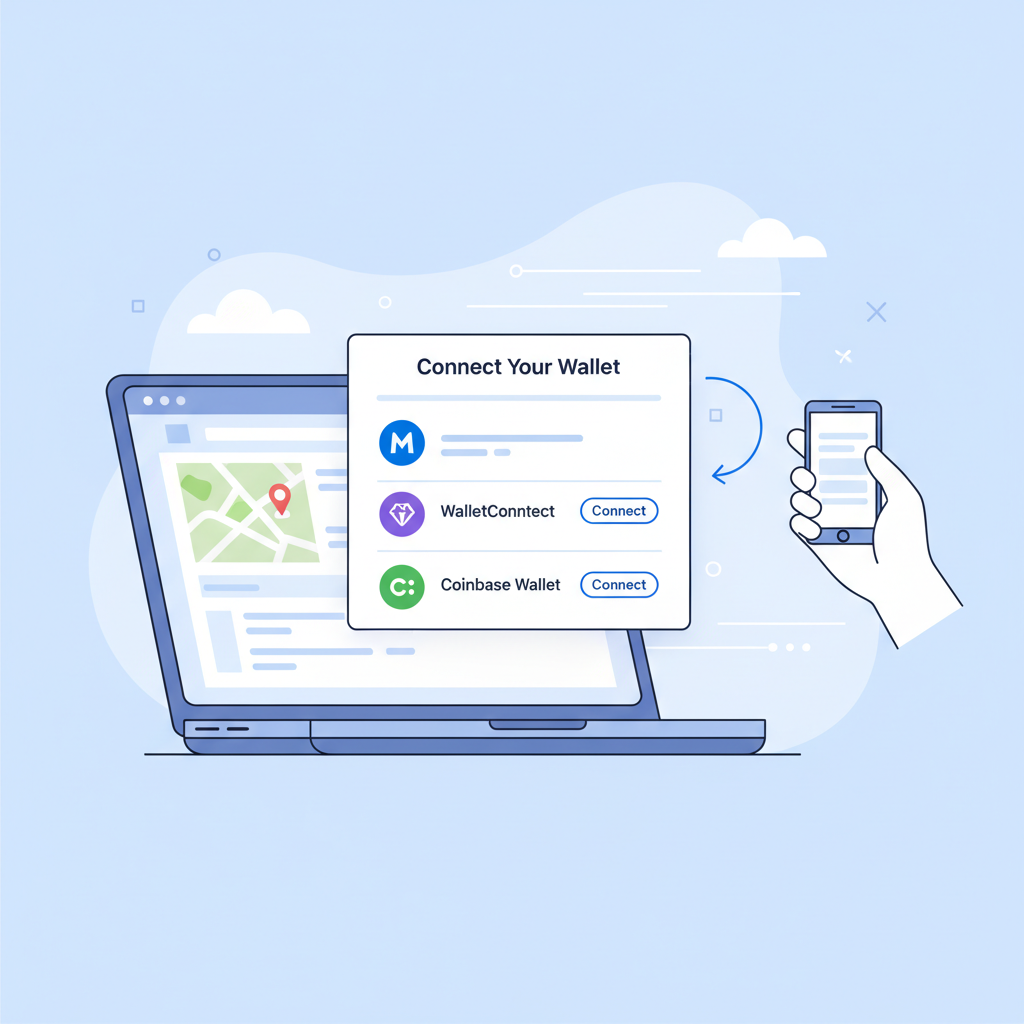 user connecting wallet to travel website popup